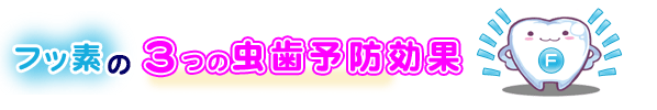 フッ素の３つの虫歯予防効果 