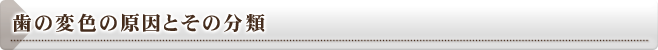 歯の変色の原因とその分類