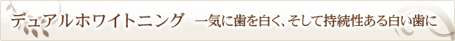 デュアルホワイトニング　一気に歯を白く、そして持続性ある白い歯に