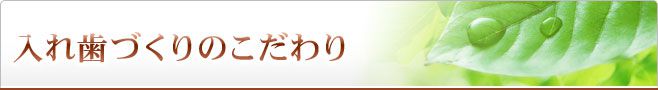 入れ歯づくりのこだわり