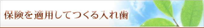 保険を適用してつくる入れ歯