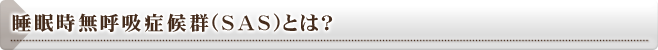 睡眠時無呼吸症候群（ＳＡＳ）とは？