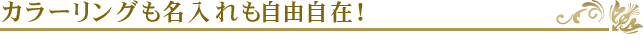 カラーリングも名入れも自由自在！