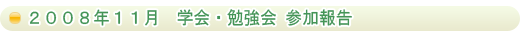 ２００８年１１月　学会・勉強会 参加報告